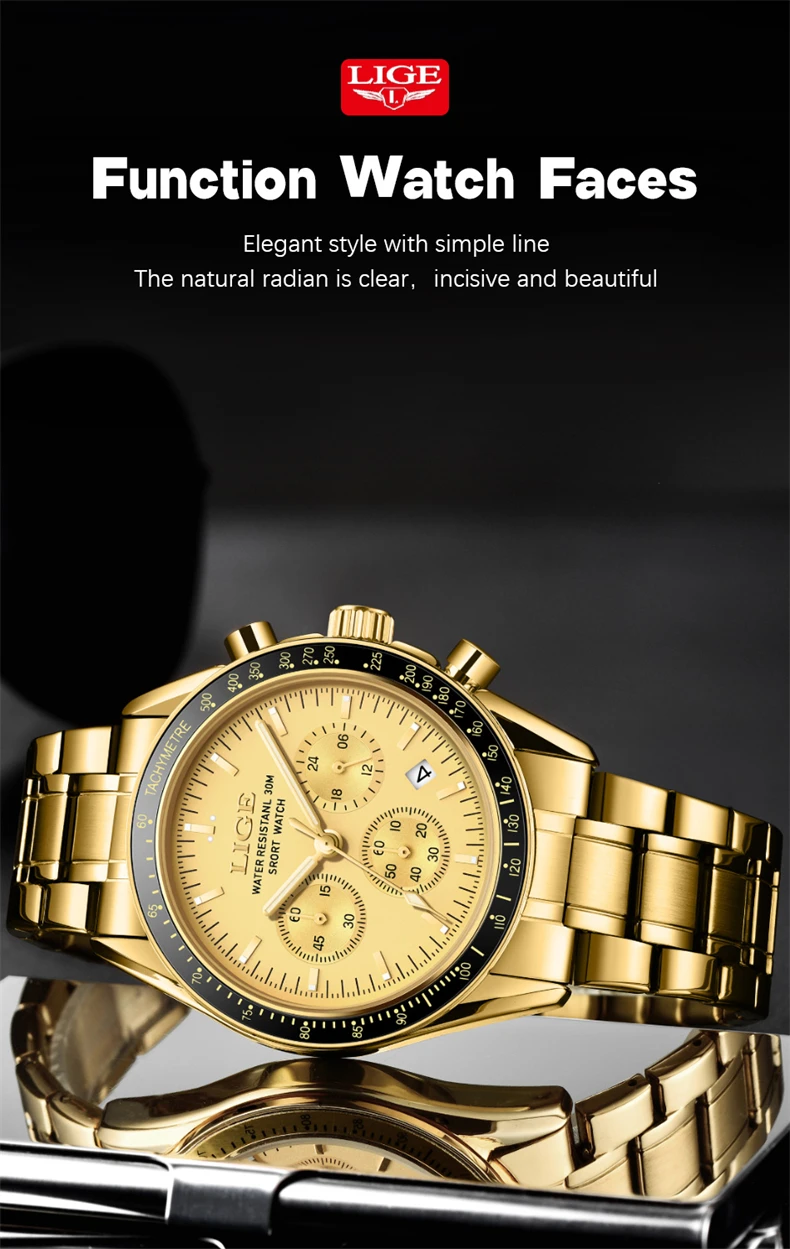Reloj Hombre LIGE Luxury Business Men Watches Stainless Steel Quartz WristWatch Male Calendar Luminous Clock Relogio Masculino