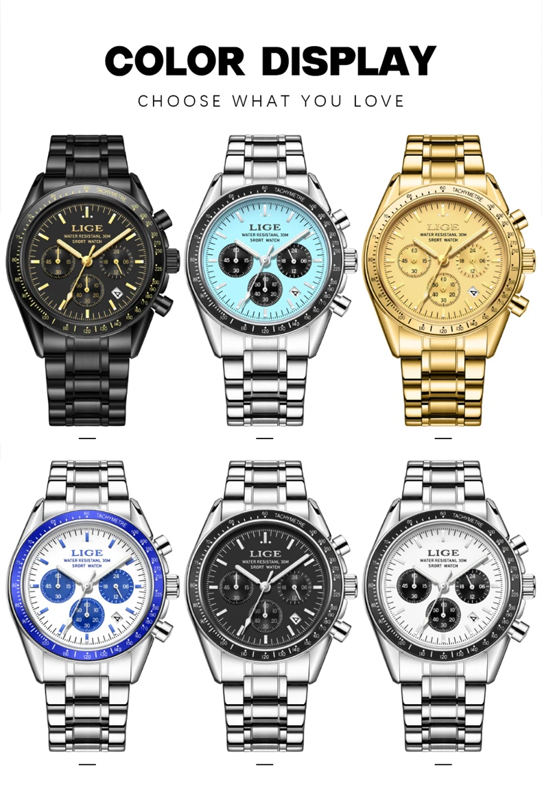 Reloj Hombre LIGE Luxury Business Men Watches Stainless Steel Quartz WristWatch Male Calendar Luminous Clock Relogio Masculino