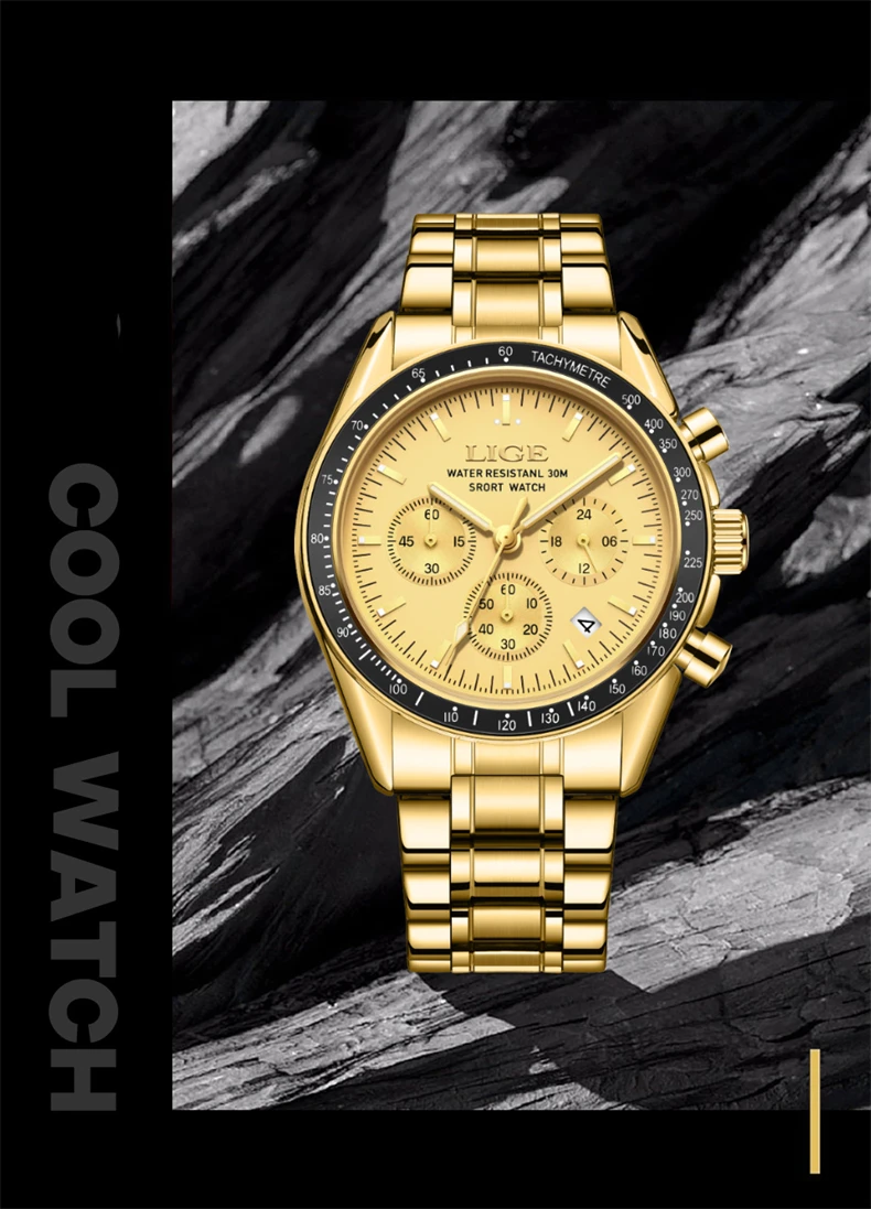Reloj Hombre LIGE Luxury Business Men Watches Stainless Steel Quartz WristWatch Male Calendar Luminous Clock Relogio Masculino