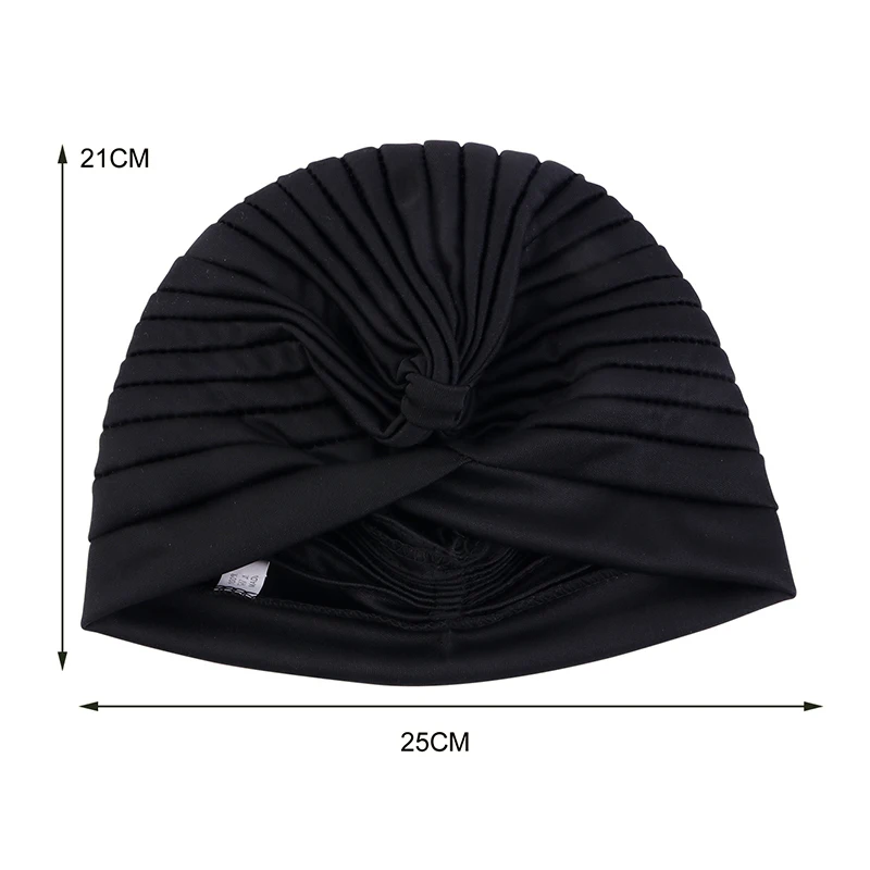 Stretchy Knot Twist Turban Bandanas Women Headscarf Bonnet Muslim Hijab Indian Hats Female Chemo Cap Adult Solid Color Head Wrap