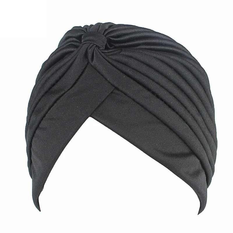Stretchy Knot Twist Turban Bandanas Women Headscarf Bonnet Muslim Hijab Indian Hats Female Chemo Cap Adult Solid Color Head Wrap