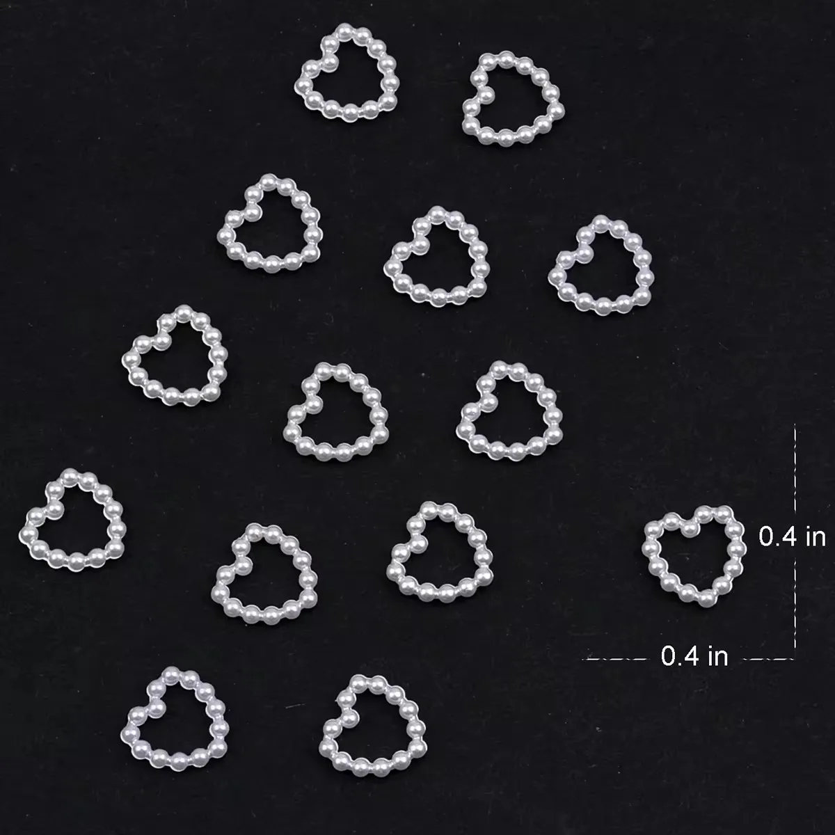 100pcs White Purple Pink Heart Pearl Nail Decoration Hollow Charms Bulk 3D Nail Art Accessories For Women Girl Nails