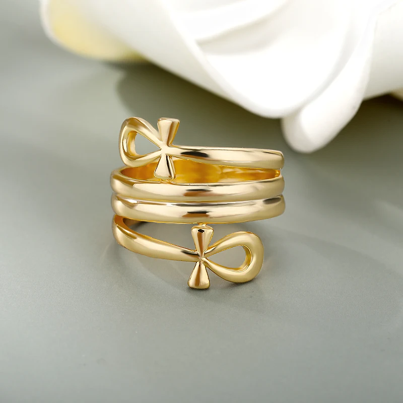 Double Coiled Queen Nefertiti Rings For Women Egyptian Jewelry Gift Vintage Stainless Steel Ring Wedding Couple Africa Ring