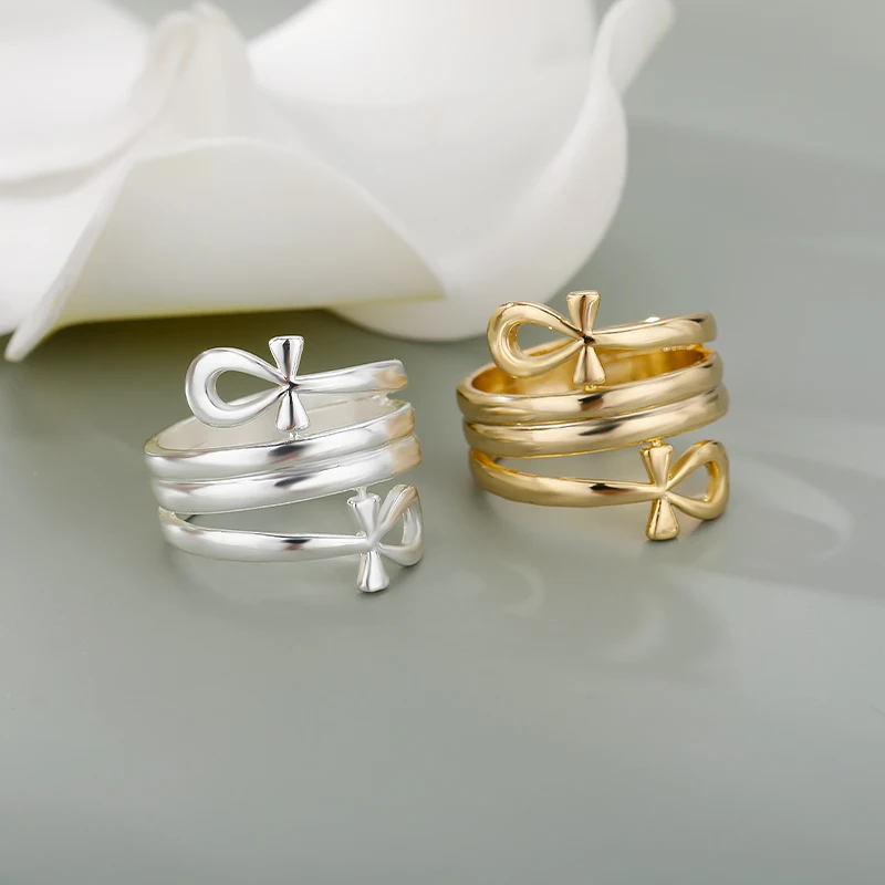 Double Coiled Queen Nefertiti Rings For Women Egyptian Jewelry Gift Vintage Stainless Steel Ring Wedding Couple Africa Ring