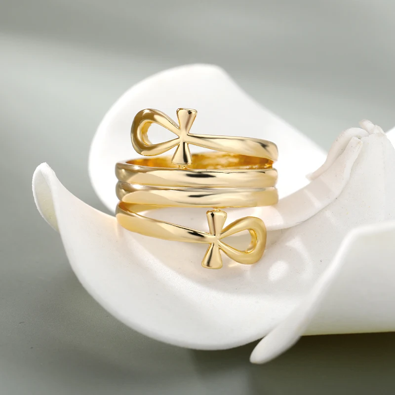 Double Coiled Queen Nefertiti Rings For Women Egyptian Jewelry Gift Vintage Stainless Steel Ring Wedding Couple Africa Ring