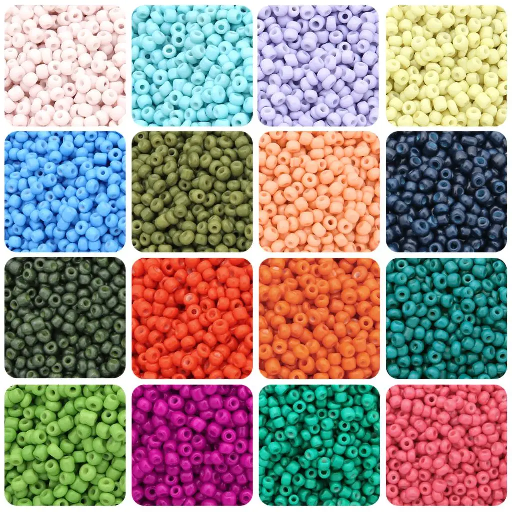 2/3/4mm High-Quality Wear-Resistant Uniform Solid Color Glass Rice Beads - Handmade DIY Jewelry Making (Bracelets/Necklaces)