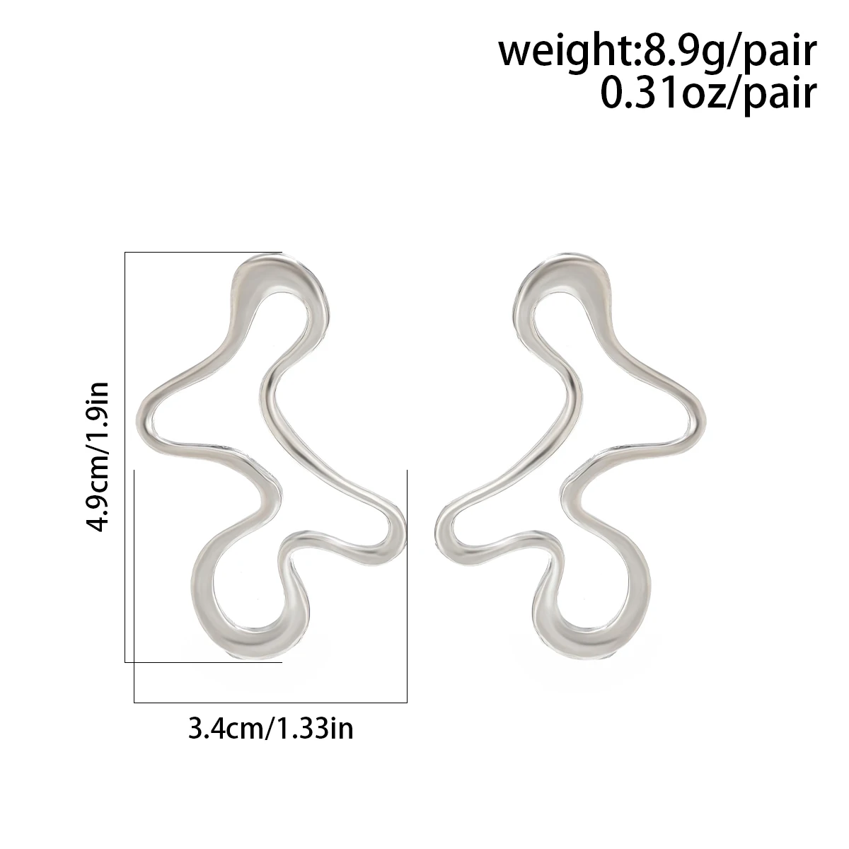 IngeSight.Z Minimalist Irregular Hollow Geometry Metal Stud Earrings Punk Statement Gold Color Earring Women's Charm Ear Jewelry