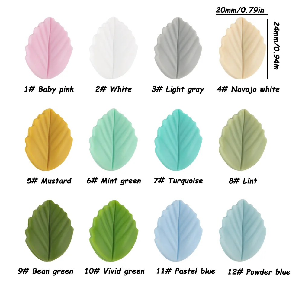Sunrony 10pcs Mini Leaf Flower Silicone Beads For Jewelry Making Food Grade DIY Pacifier Chain Necklace Accessories Baby Toys