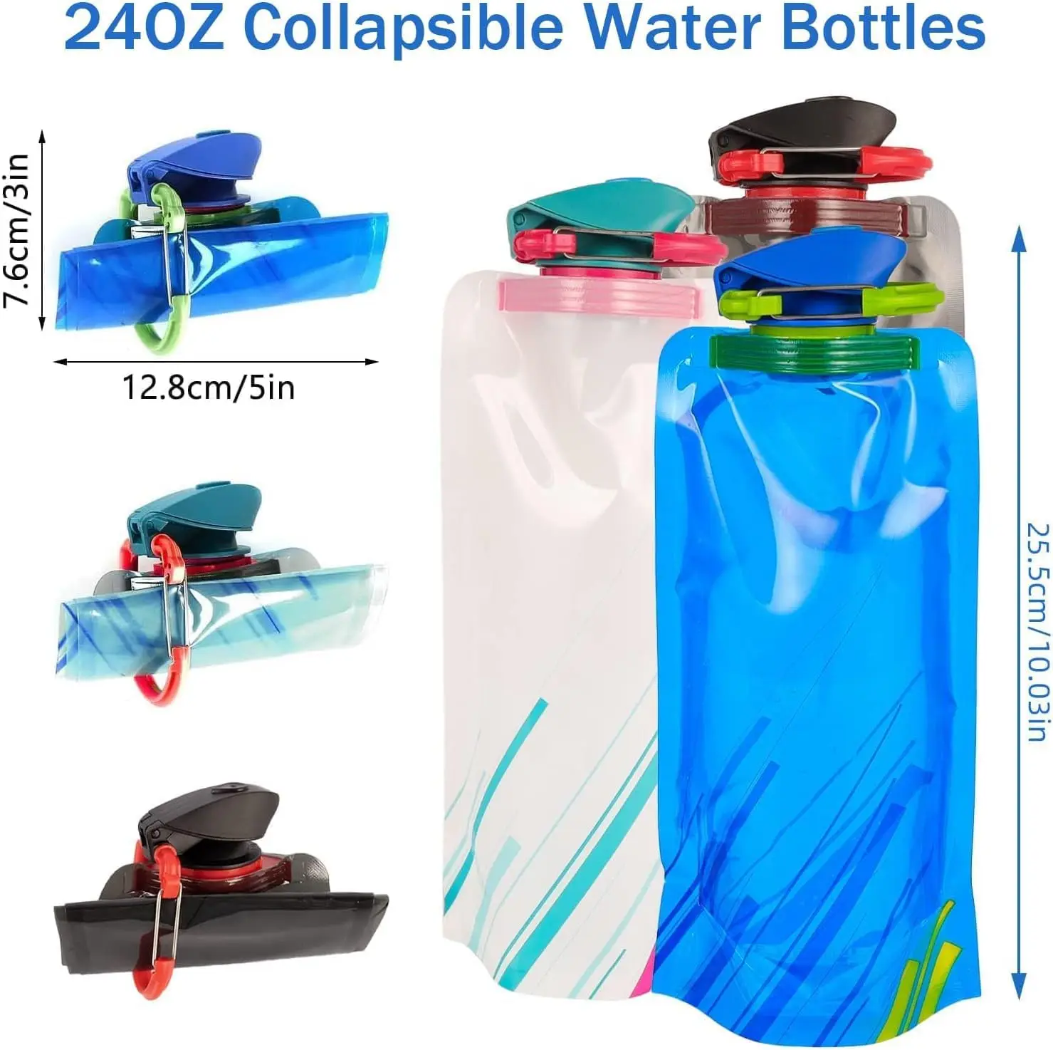 Outdoor Cycling Sports Water Bottle - Mountaineering Portable Water Cup - PE Plastic Folding Water Bag - Gift Promotion Water