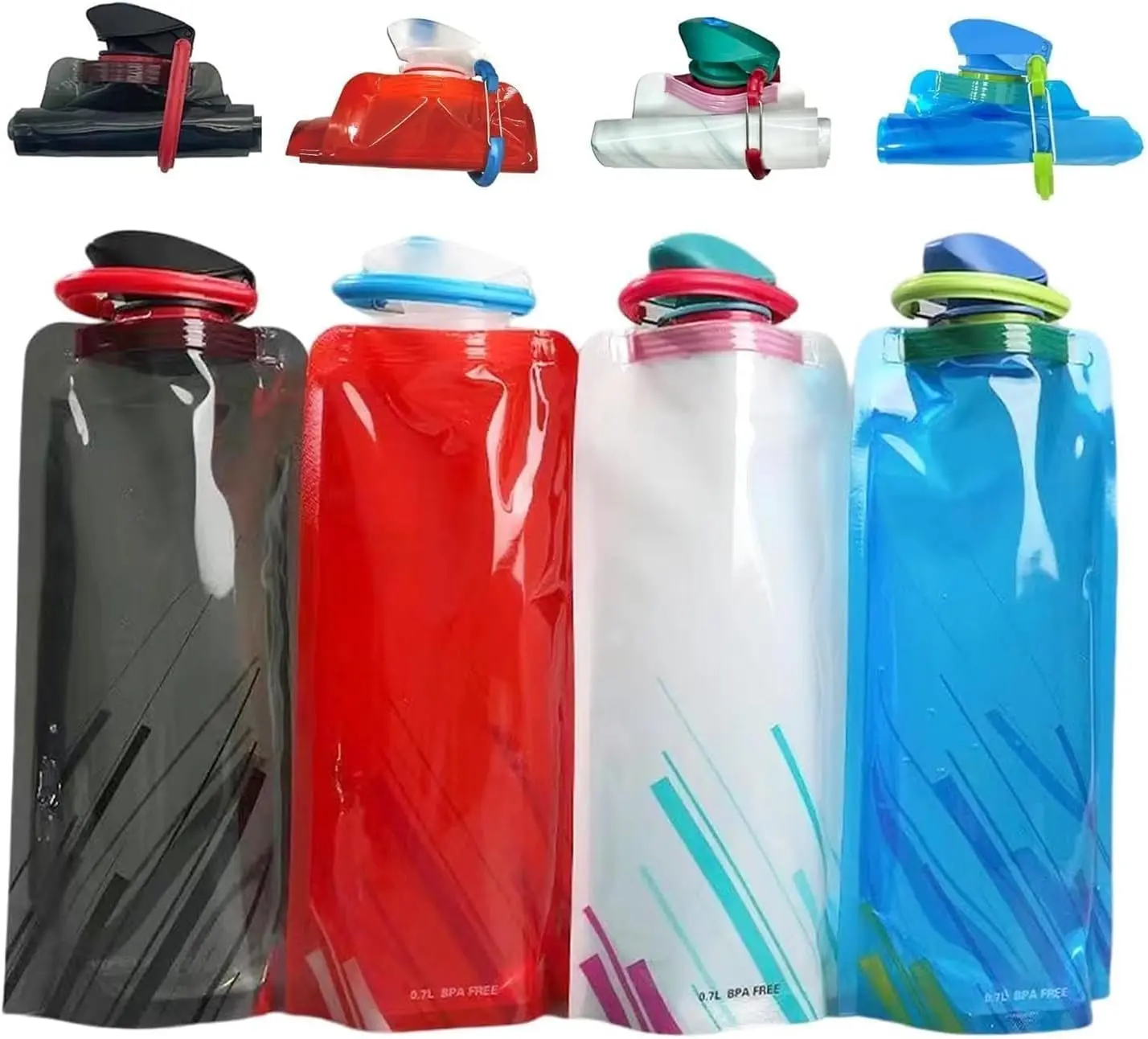 Outdoor Cycling Sports Water Bottle - Mountaineering Portable Water Cup - PE Plastic Folding Water Bag - Gift Promotion Water