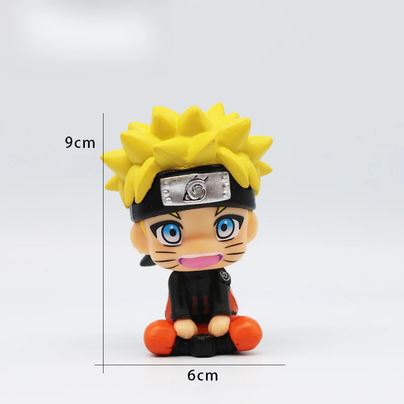 Naruto Anime Figure Sasuke Kakashi Itachi 9cm PVC Q Version Statue Model For Room Bedroom Decor Gift