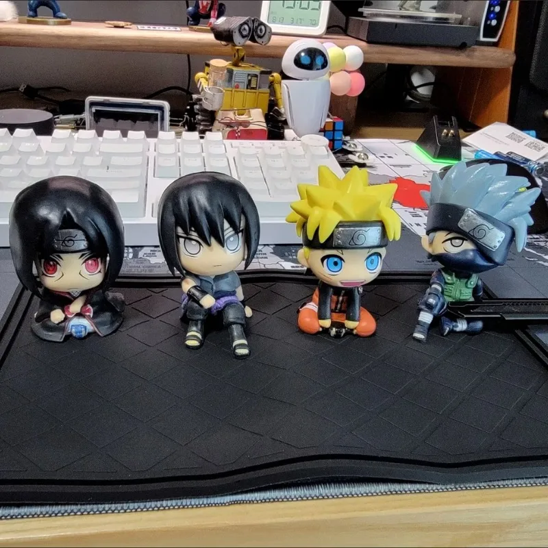 Naruto Anime Figure Sasuke Kakashi Itachi 9cm PVC Q Version Statue Model For Room Bedroom Decor Gift