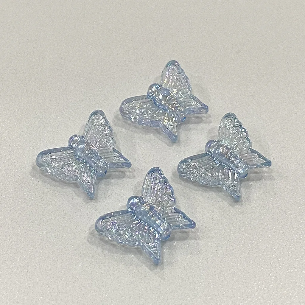 50pcs/Lot 13x16mm Ab Colorful Butterfly Acrylic Beads For Needlework Jewelry Making Diy Bracelet Necklace Keychain Accessoires