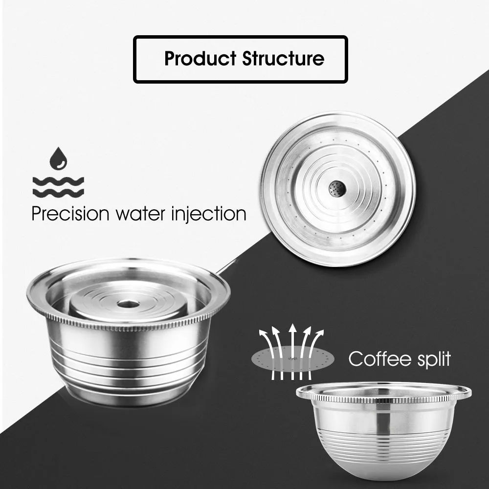 ICafilas Espresso Capsulas Recargables Nespresso Vertuoline & Vertuo Stainless Steel (G2) Refillable Capsule Reusable Filter ODS