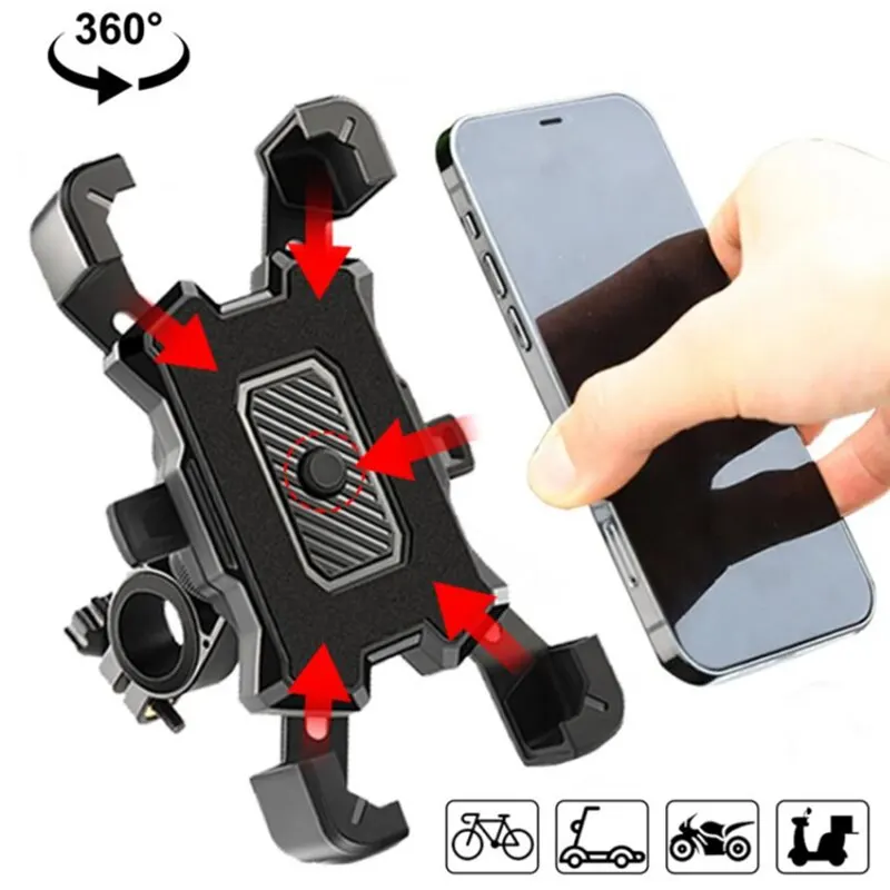 360 Rotation Bike Phone Holder Motorcycle Bicycle Phone Holder Handlebar Stand Mount Bracket Mount Phone Holder For Mobile Phone