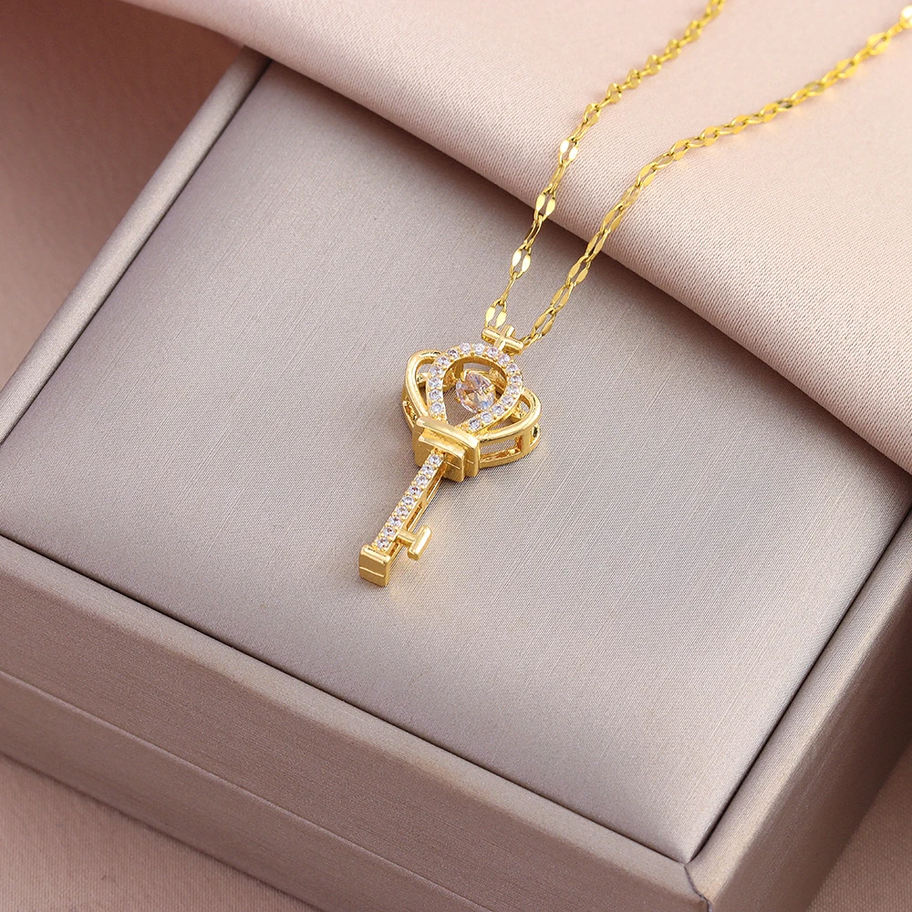 New In Sweet Sexy Beating Heart Series Pendant Necklaces For Women Luxury Fashion Female Stainless Steel Clavicle Chain Jewelry