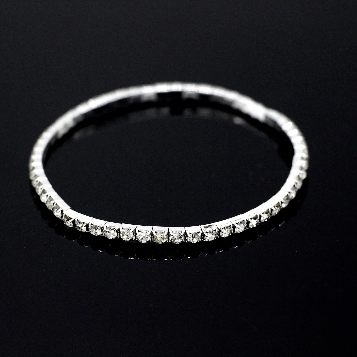 Fashion Rhinestone Tennis Anklet For Women Multi-layer Crystal Elastic Chain On Leg Female Summer Beach Ankle Bracelet Jewelry