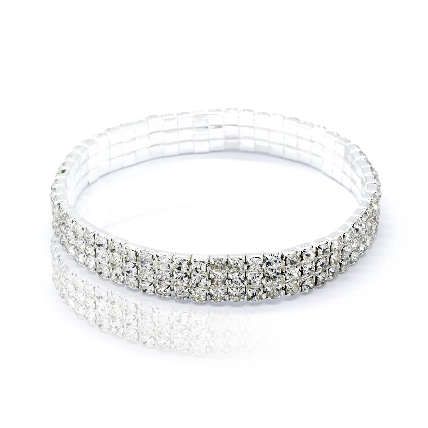 Fashion Rhinestone Tennis Anklet For Women Multi-layer Crystal Elastic Chain On Leg Female Summer Beach Ankle Bracelet Jewelry
