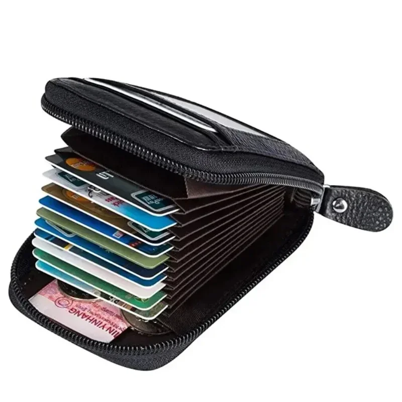 1pc Organ Card Bag Korean Edition Portable Women's Short Bank Card Cover Business Card Clip Zipper Vertical Handheld Bag