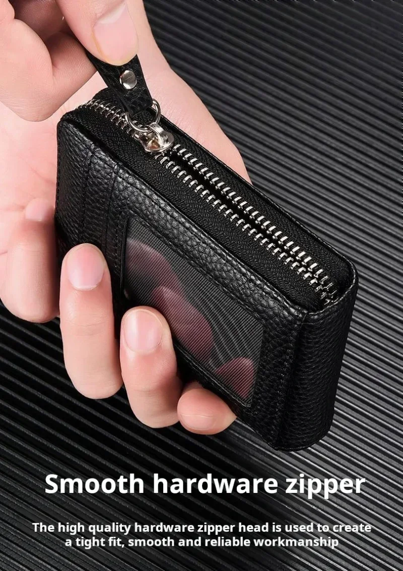 1pc Organ Card Bag Korean Edition Portable Women's Short Bank Card Cover Business Card Clip Zipper Vertical Handheld Bag