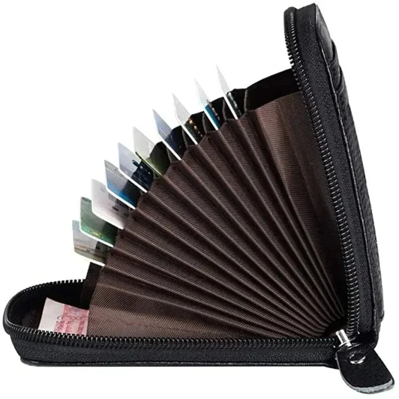 1pc Organ Card Bag Korean Edition Portable Women's Short Bank Card Cover Business Card Clip Zipper Vertical Handheld Bag