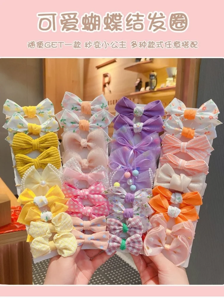 10pcs Hair Accessories Girls Scrunchies Aesthetic Lacos De Cabelo Infantil Bands Kids Bandeaux Elastiquec Headbands Bandes Cute