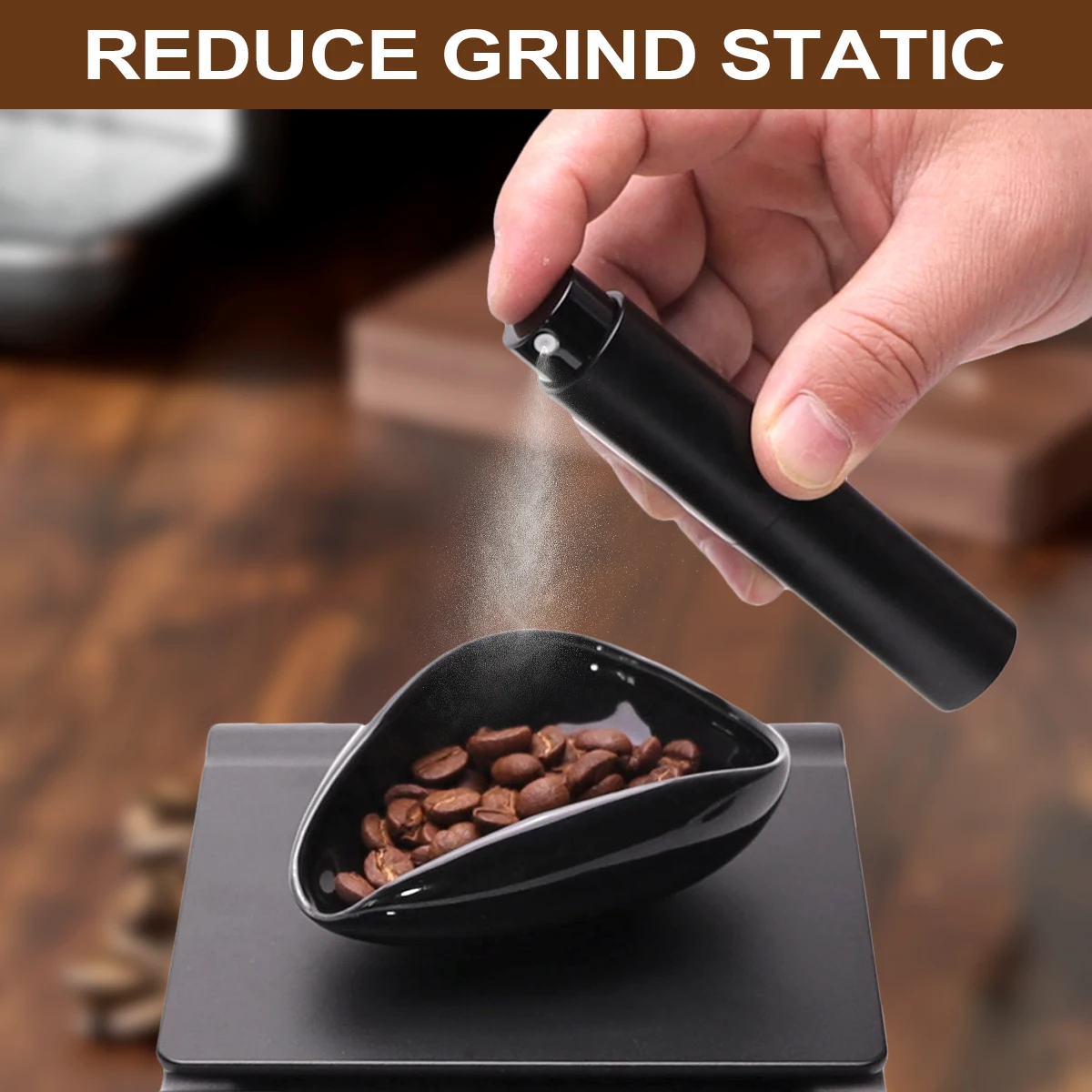 Leeseph Coffee Bean Dosing Cup and Spoon Set, Ceramic Dosing Vessel Measuring Tray Kit for Coffee or Tea, Espresso Accessories