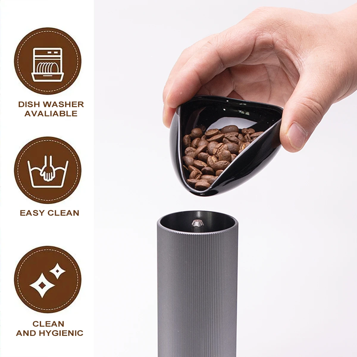 Leeseph Coffee Bean Dosing Cup and Spoon Set, Ceramic Dosing Vessel Measuring Tray Kit for Coffee or Tea, Espresso Accessories