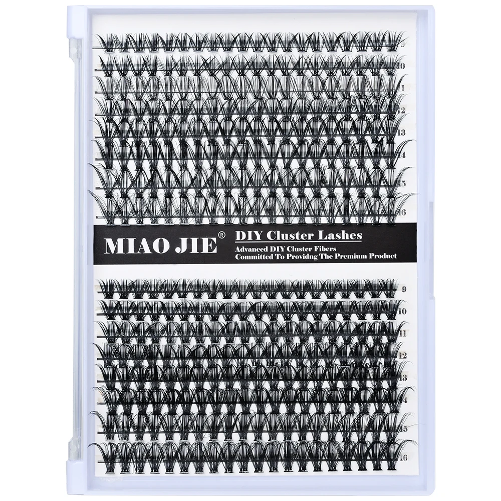 320PCS DIY Mix Clusters Kit 30D/40D Individual False Eyeashes Wispy Fluffy with Applicator Tools Self-Grafting At Home