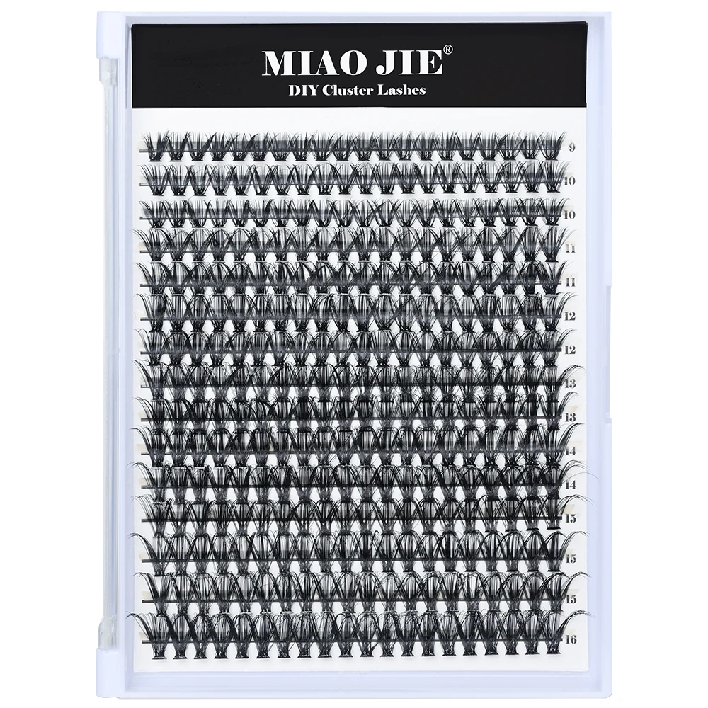 320PCS DIY Mix Clusters Kit 30D/40D Individual False Eyeashes Wispy Fluffy with Applicator Tools Self-Grafting At Home