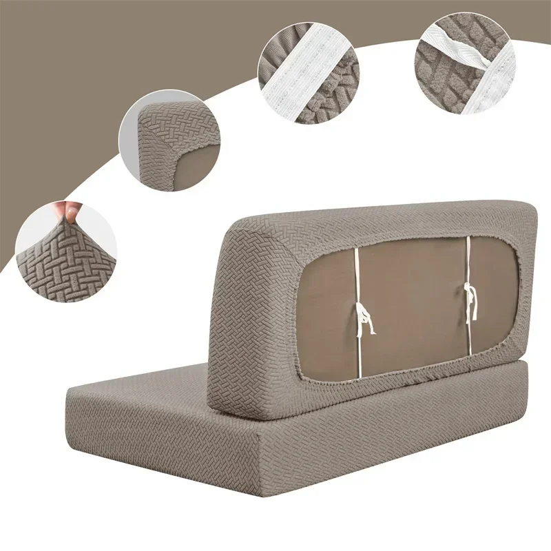 2 Pcs/set Polar Fleece RV Dinette Cushions Covers Stretch Couch Cover Booth Seat Covers RV Camper Car Bench Backrest Cover