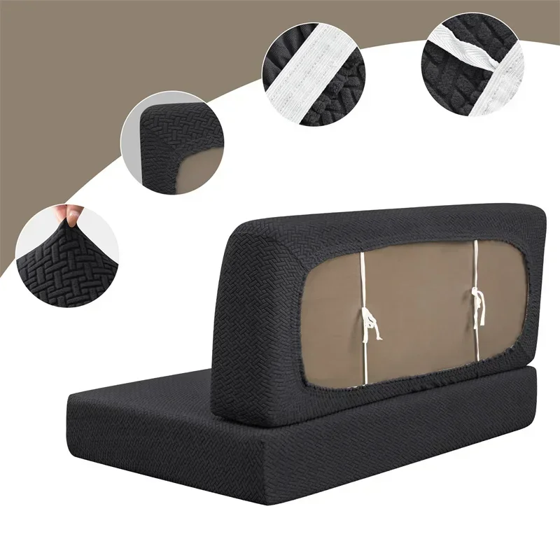 2 Pcs/set Polar Fleece RV Dinette Cushions Covers Stretch Couch Cover Booth Seat Covers RV Camper Car Bench Backrest Cover