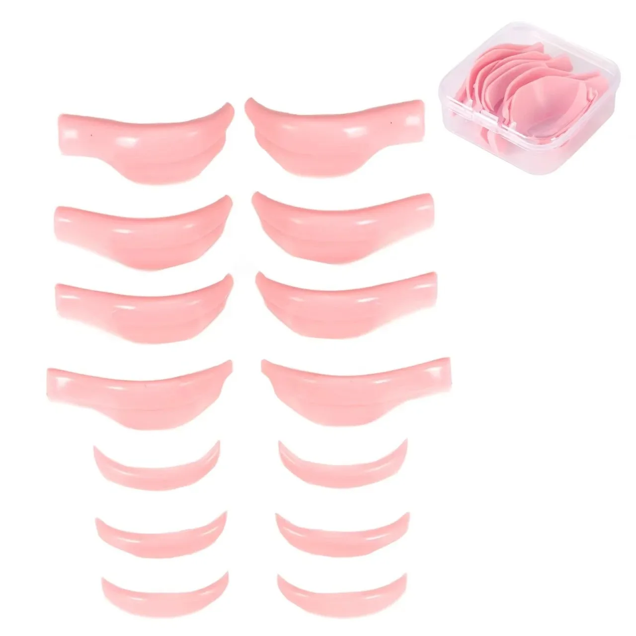 7 Pcs Silicone Eyelash Perm Rods, 3D Lash Lift Shields Pads Sticky Curler Tool, for Natural Curling Makeup Beauty Essentials