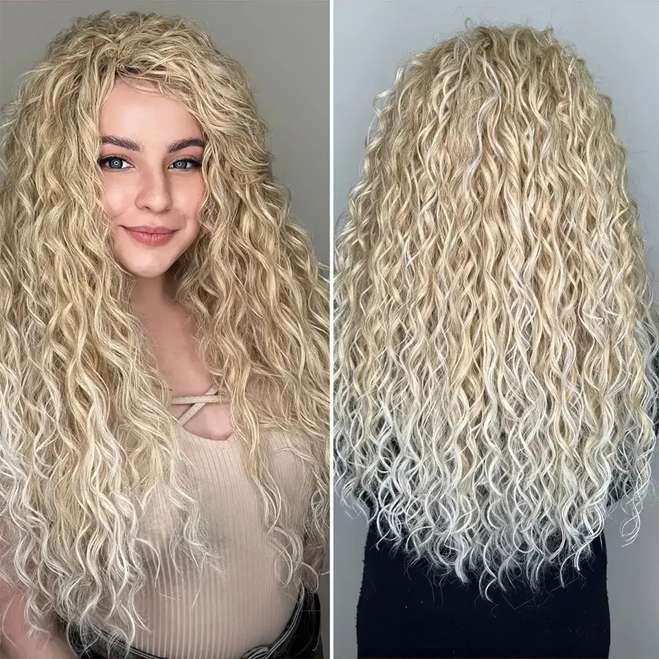 Jessica Synthetic Hair Deep Wave Twist Crochet Hair Braid Afro Curl Ombre Blonde Pink Deep Wavy Braiding Hair Extension ForWomen
