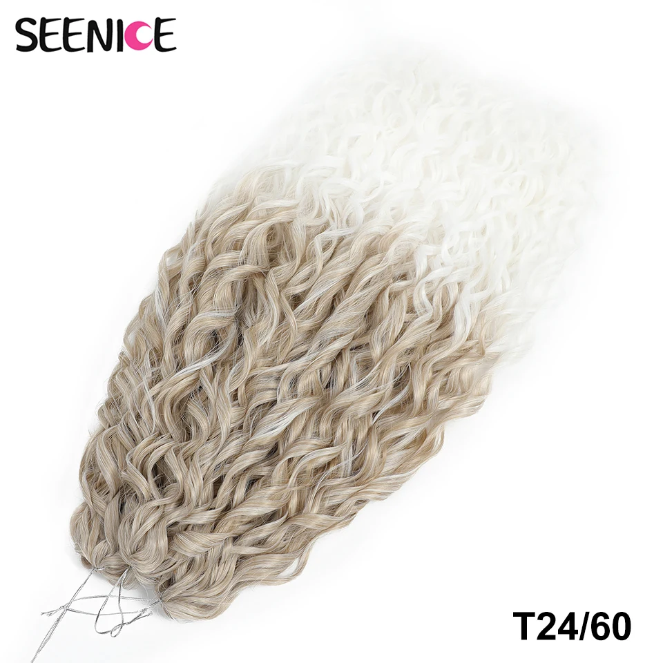 Jessica Synthetic Hair Deep Wave Twist Crochet Hair Braid Afro Curl Ombre Blonde Pink Deep Wavy Braiding Hair Extension ForWomen