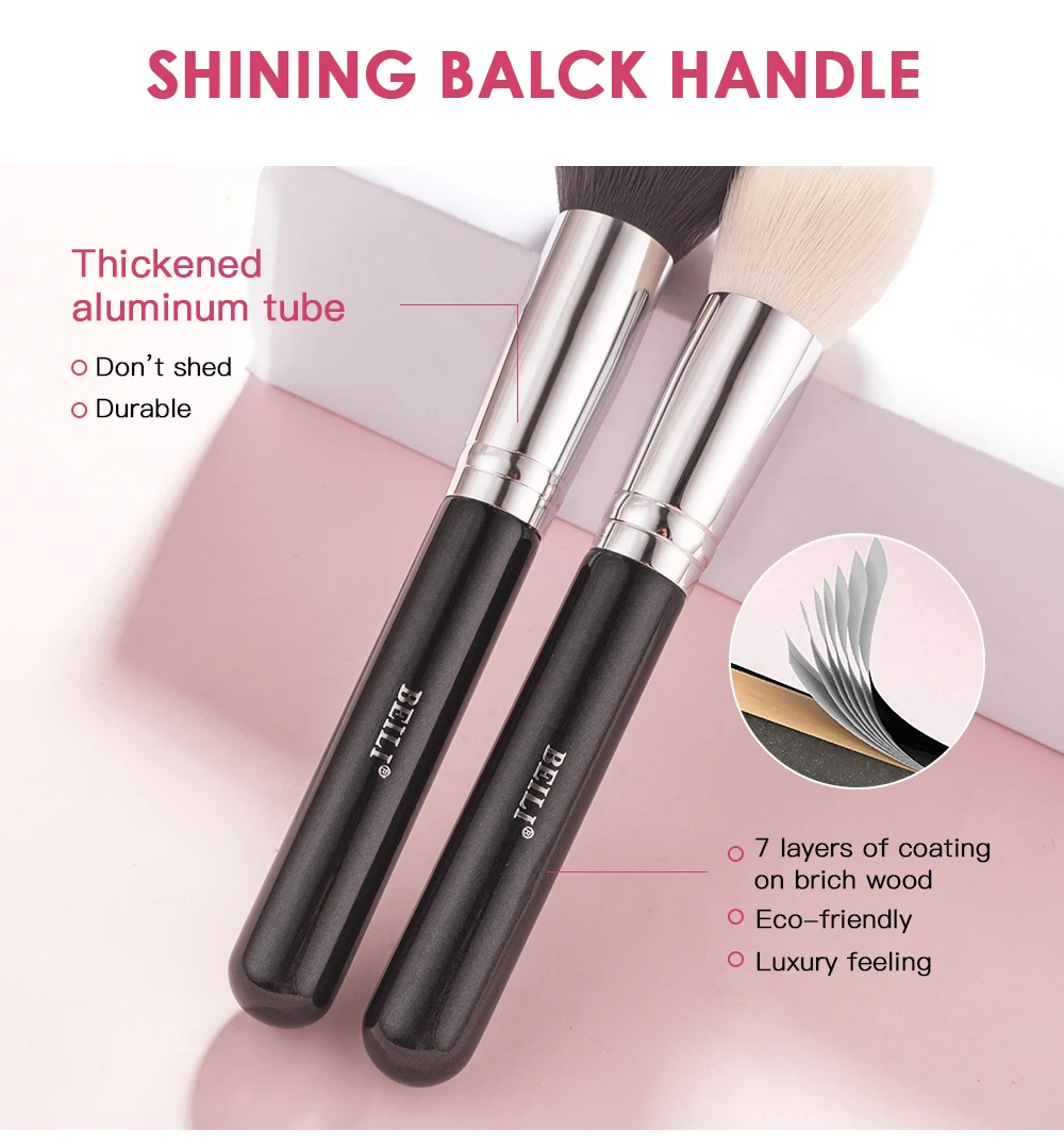 BEILI Black Makeup Brushes Set Professional Natural Goat Hair Brushes Foundation Powder Contour Eyeshadow Make up Brushes