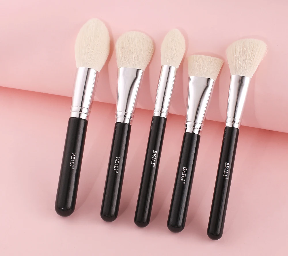 BEILI Black Makeup Brushes Set Professional Natural Goat Hair Brushes Foundation Powder Contour Eyeshadow Make up Brushes