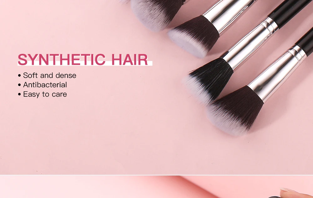BEILI Black Makeup Brushes Set Professional Natural Goat Hair Brushes Foundation Powder Contour Eyeshadow Make up Brushes