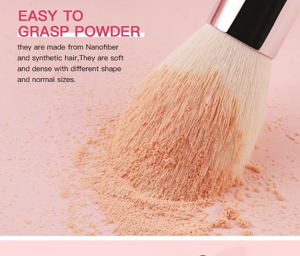 BEILI Black Makeup Brushes Set Professional Natural Goat Hair Brushes Foundation Powder Contour Eyeshadow Make up Brushes