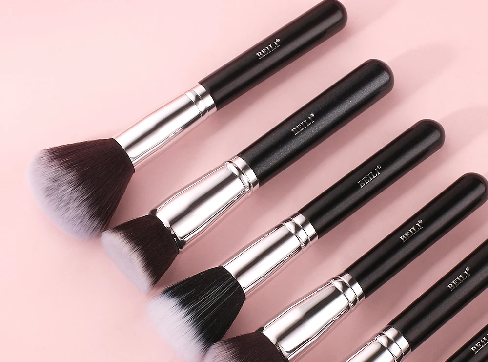 BEILI Black Makeup Brushes Set Professional Natural Goat Hair Brushes Foundation Powder Contour Eyeshadow Make up Brushes