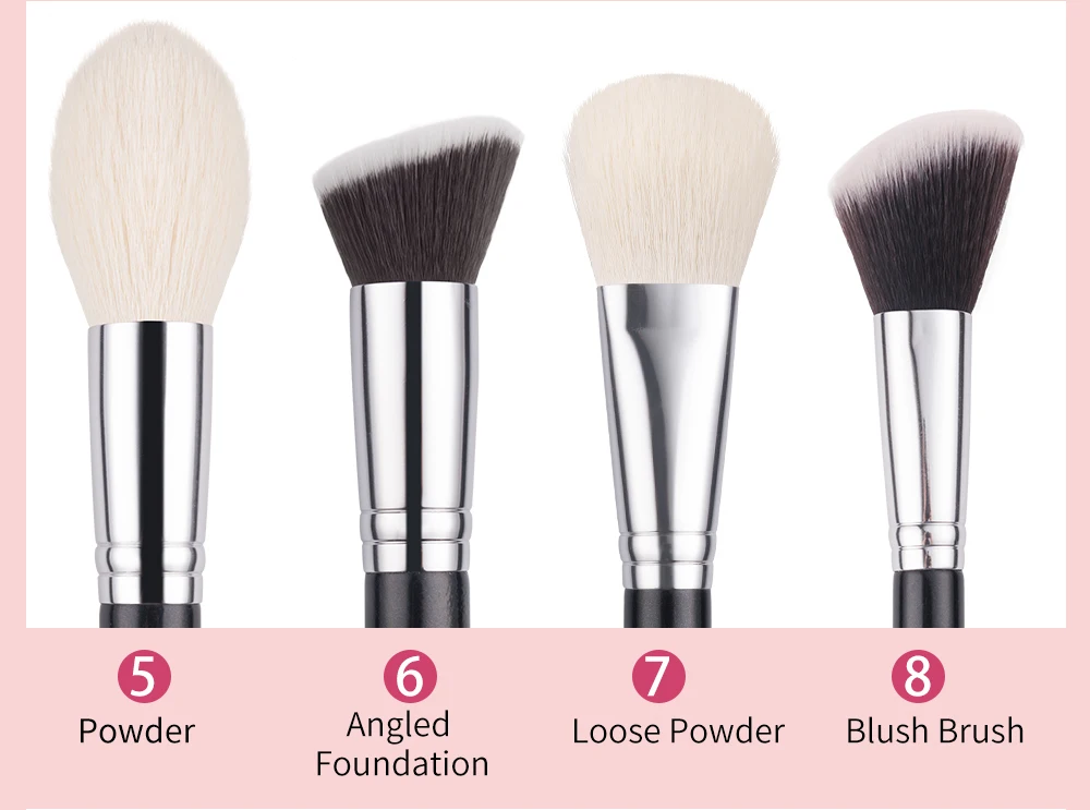 BEILI Black Makeup Brushes Set Professional Natural Goat Hair Brushes Foundation Powder Contour Eyeshadow Make up Brushes