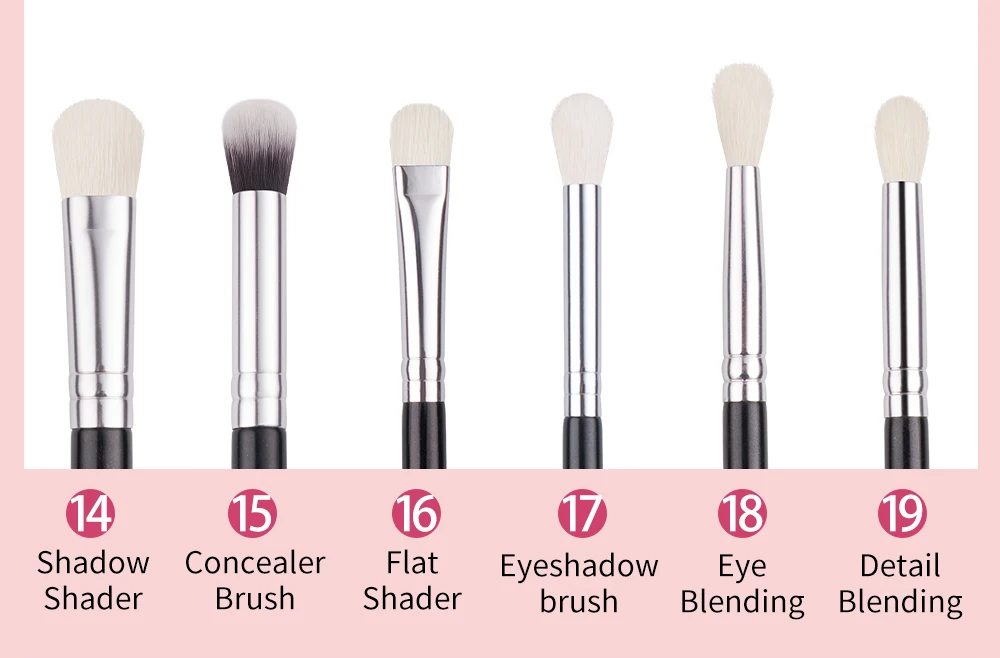 BEILI Black Makeup Brushes Set Professional Natural Goat Hair Brushes Foundation Powder Contour Eyeshadow Make up Brushes