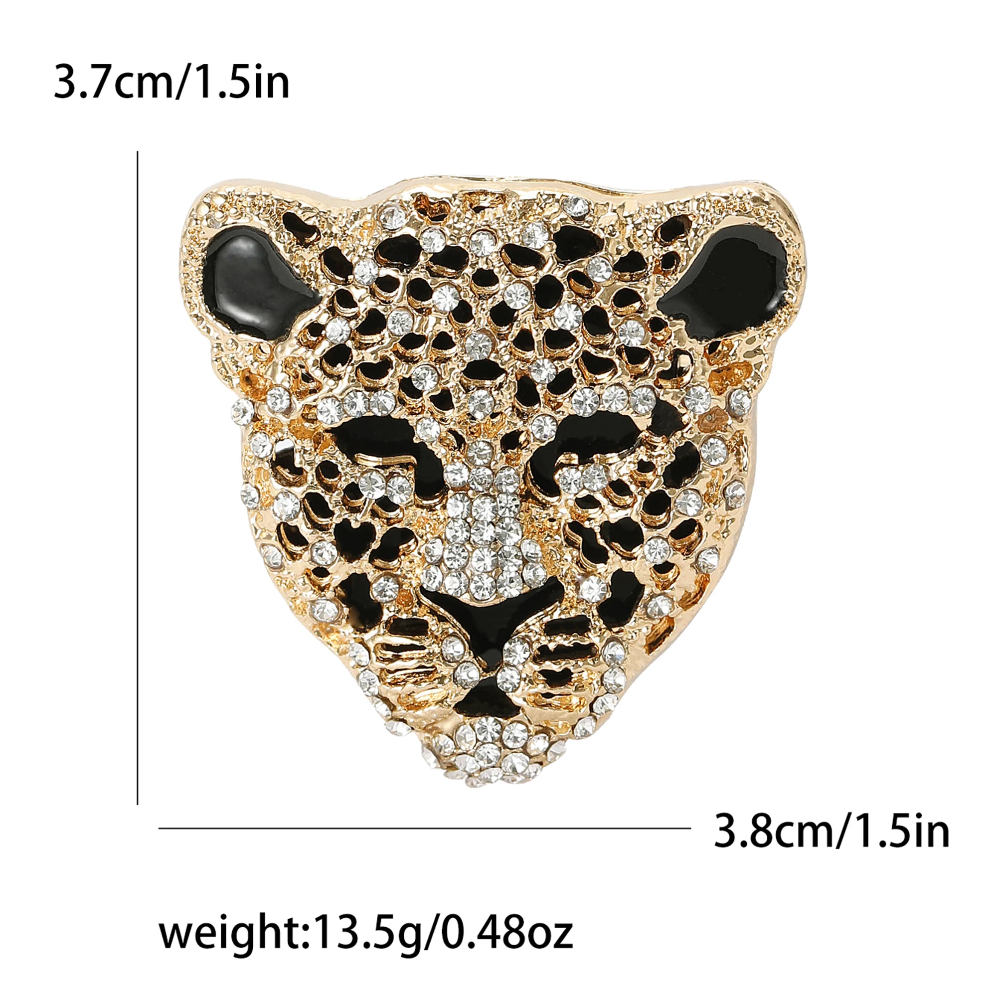 Rhinestone Leopard Brooches for Women Unisex Leopards Heads Pin Animal Lapel Pins Office Party Friend Gifts Accessories