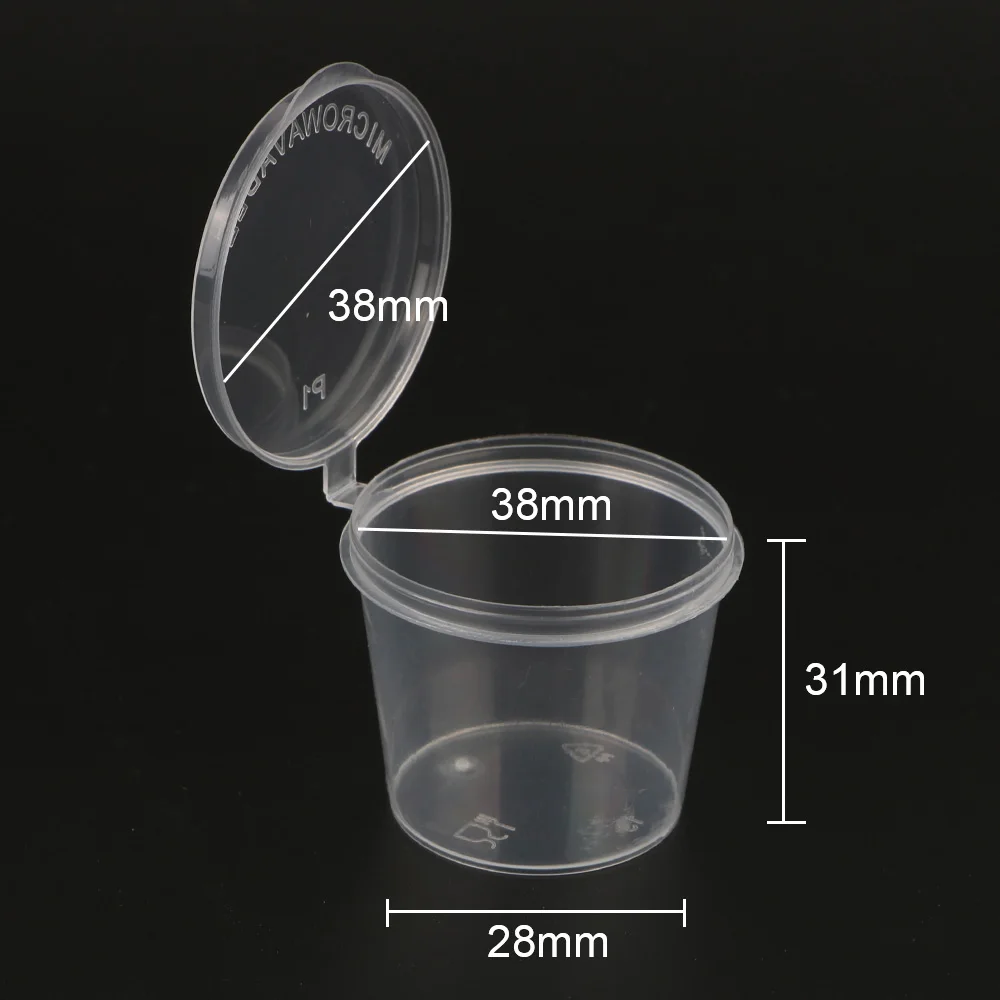With Lids Kitchen Organizer Disposable Sauce Pot Food Small Sauce Container Box Plastic Clear 100Pcs Chutney Chili Sauce Cups