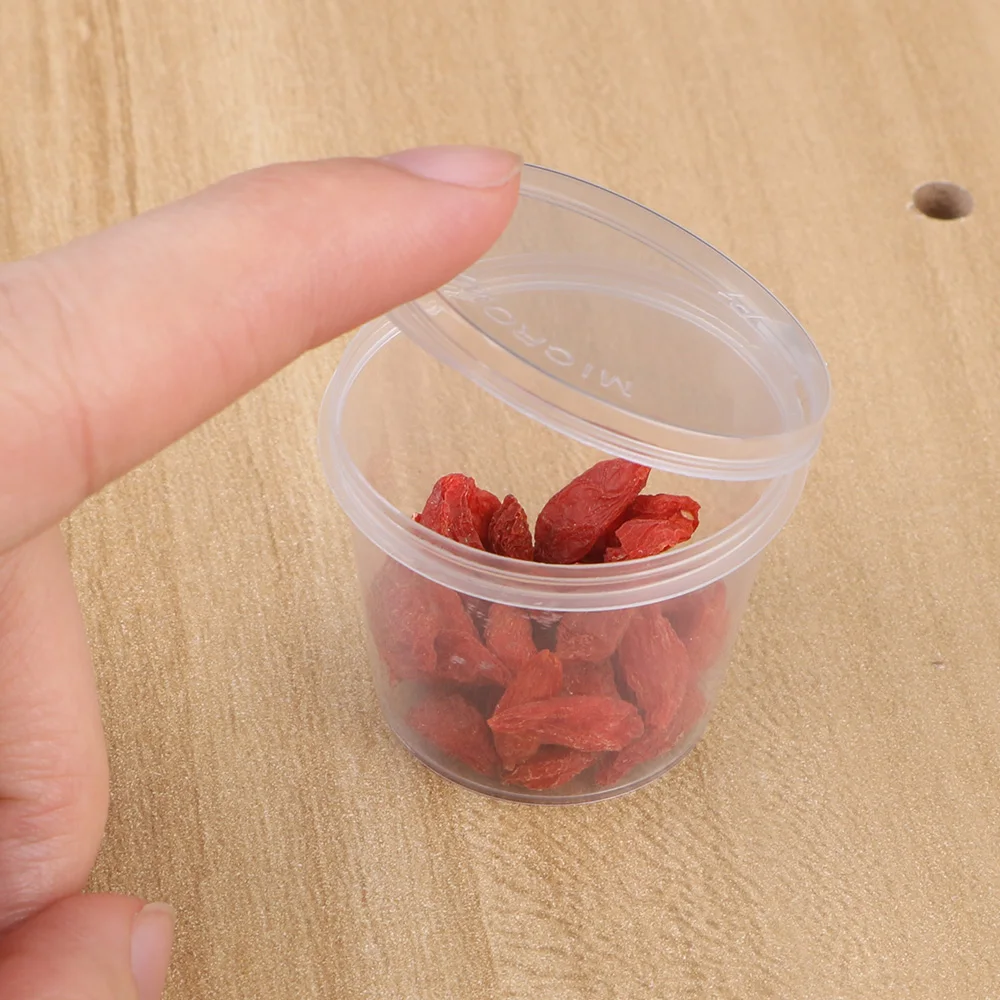With Lids Kitchen Organizer Disposable Sauce Pot Food Small Sauce Container Box Plastic Clear 100Pcs Chutney Chili Sauce Cups