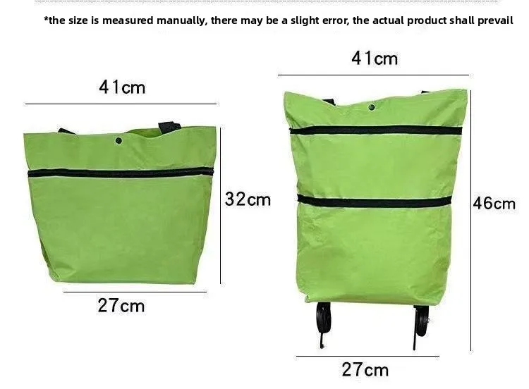 Portable Foldable Shopping Cart with Wheels Lightweight Grocery Trolley for Home Use Backpack Style Hand Pull Cart