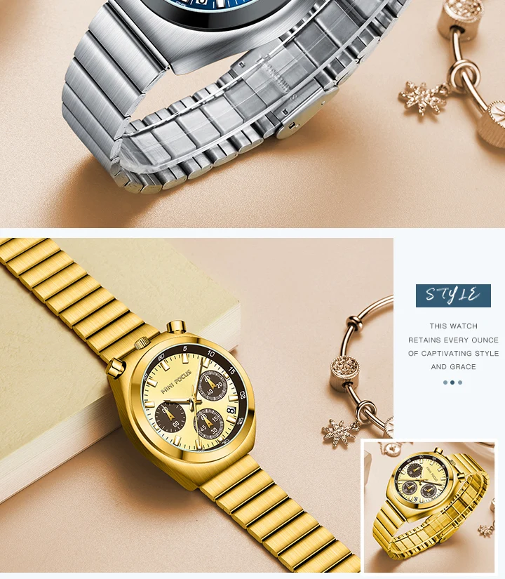 MINI FOCUS Fashion Gold Watch Women Watches Ladies Creative Steel Women's Bracelet Watches Female Waterproof Clock Reloj Mujer