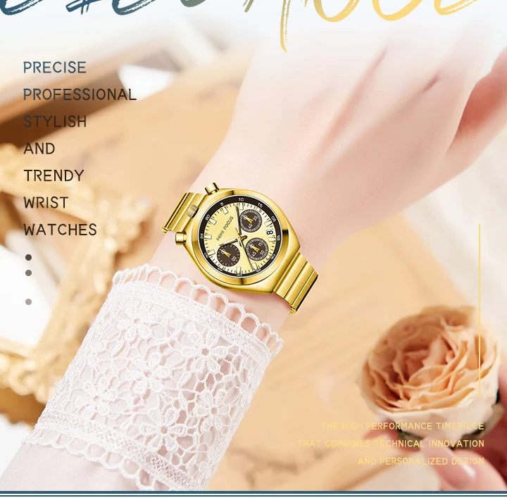 MINI FOCUS Fashion Gold Watch Women Watches Ladies Creative Steel Women's Bracelet Watches Female Waterproof Clock Reloj Mujer