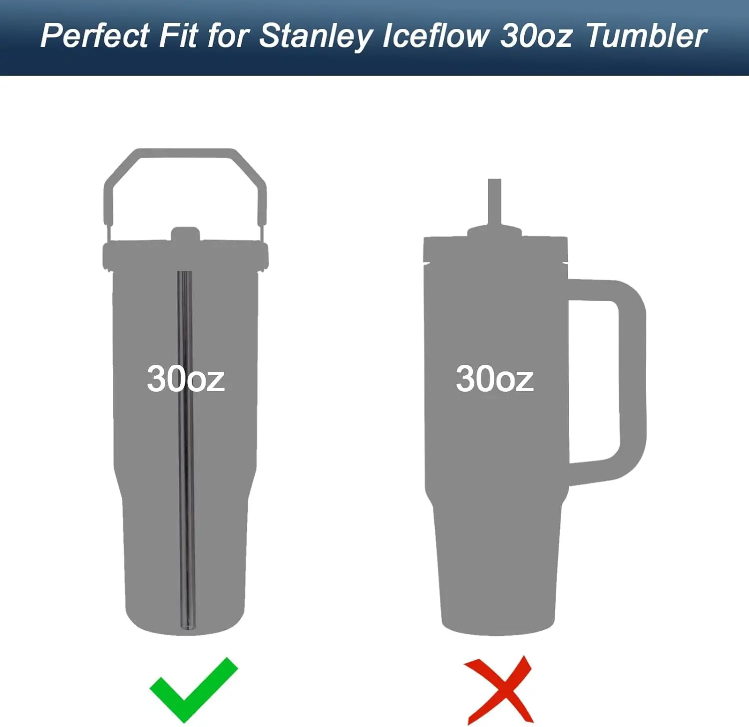6pcs Reusable Straws Plastic Straws with Cleaning BrushCompatible with Stanley IceFlow 30oz CupsStanley Flip Straw Cups