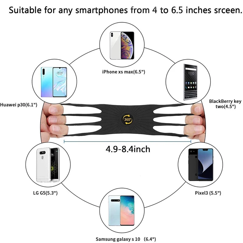 Universal Bicycle Mobile Phone Holder 360 Rotating Silicone Bike GPS Clip Mount Baby Stroller Stand Motorcycle Handlebar Bracket